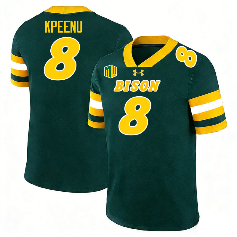 North Dakota State Bison #8 Barika Kpeenu College Football Jerseys,Uniforms-Green